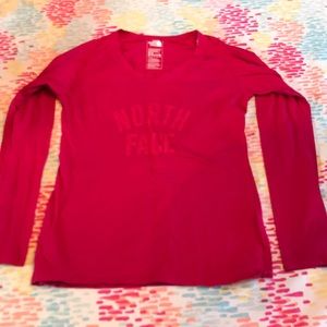 Dark pink North Face long sleeve shirt